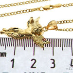 10K Gold Angel Charm 24 Inches Cuban Link Chain Set 61805 - Image 5