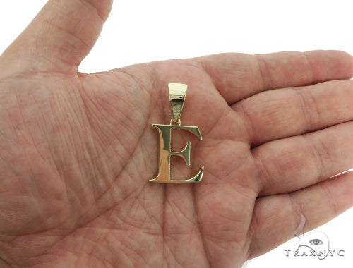 10K Gold Charming Initial 'E' Pendant 57202 - Image 5