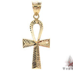10K Yellow Gold Ankh Cross Crucifix 33927 - Image 1