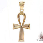 10K Yellow Gold Ankh Cross Crucifix 33927 - Image 3