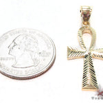 10K Yellow Gold Ankh Cross Crucifix 33927 - Image 4
