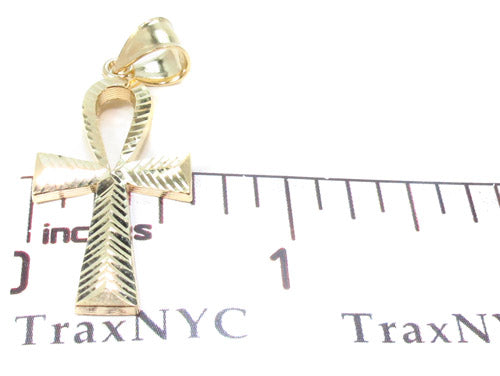 10K Yellow Gold Ankh Cross Crucifix 33927 - Image 7