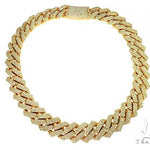 10K Yellow Gold Cuban Link Diamond Chain 66221 - Image 2