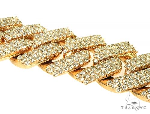 10K Yellow Gold Cuban Link Diamond Chain 66221 - Image 3