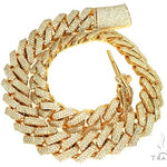 10K Yellow Gold Cuban Link Diamond Chain 66221 - Image 4