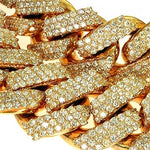 10K Yellow Gold Cuban Link Diamond Chain 66221 - Image 5