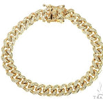 10K Yellow Gold Diamond Cuban Link Bracelet 66089 - Image 1