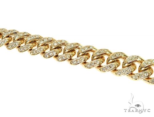 10K Yellow Gold Diamond Cuban Link Bracelet 66089 - Image 2
