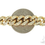 10K Yellow Gold Diamond Cuban Link Bracelet 66089 - Image 4