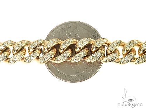 10K Yellow Gold Diamond Cuban Link Bracelet 66089 - Image 4