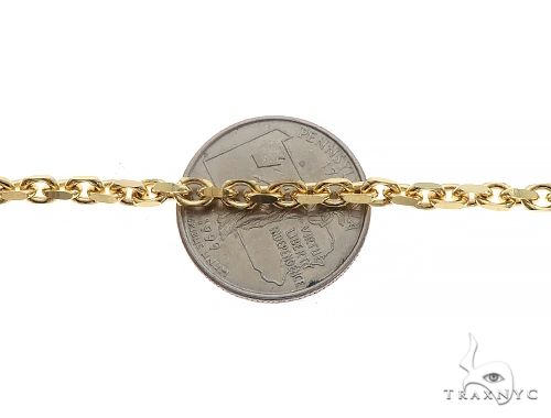 14k Yellow Gold Diamond Cut Solid Anchor Link Bracelet 8.25 Inches 3mm   65554 - Image 4