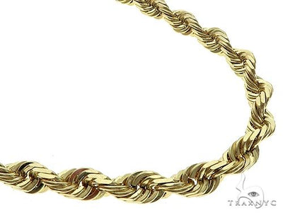 10K Gold Diamond Cut Solid Rope Link Chain 24 Inches 7mm   65686 - Image 1