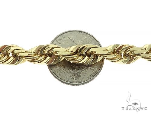 10K Gold Diamond Cut Solid Rope Link Chain 24 Inches 7mm   65686 - Image 4