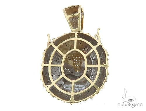 10K Gold Diamond Lion King Crown Pendant 65252 - Image 3