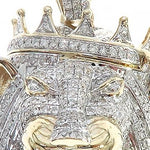 10K Gold Diamond Lion King Crown Pendant 65252 - Image 5