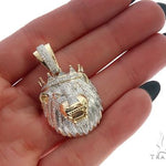 10K Gold Diamond Lion King Crown Pendant 65252 - Image 6