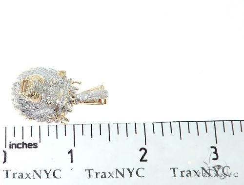 10K Gold Diamond Lion King Crown Pendant 65252 - Image 8