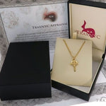 10K Yellow Gold Heart Crucifix Cross Charm 24 Inches Cuban Link Chain Set 61811 - Image 6