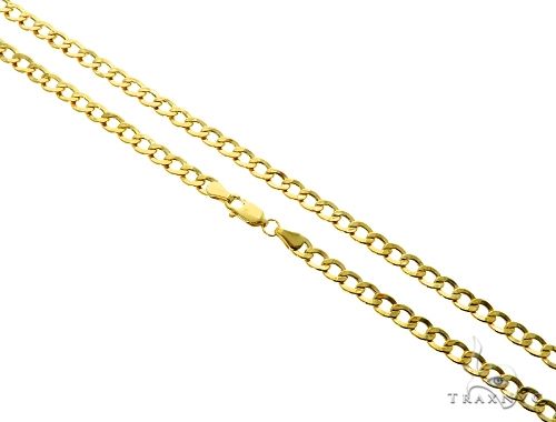 10K Yellow Gold Hollow Curb Link Chain 20 Inches 4.2mm   61601 - Image 1