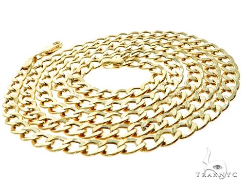 10K Yellow Gold Hollow Curb Link Chain 20 Inches 4.2mm   61601 - Image 4