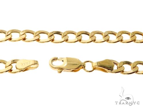 10K Yellow Gold Hollow Curb Link Chain 20 Inches 4.2mm   61601 - Image 6