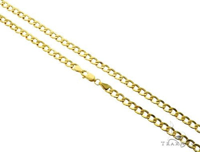 10K Yellow Gold Hollow Curb Link Chain 24 Inches 4.2mm   61603 - Image 1