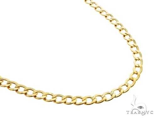 10K Yellow Gold Hollow Curb Link Chain 24 Inches 4.2mm   61603 - Image 2