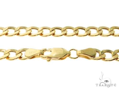 10K Yellow Gold Hollow Curb Link Chain 24 Inches 4.2mm   61603 - Image 5