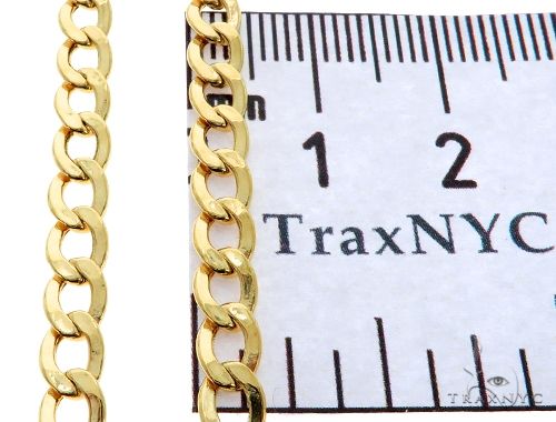 10K Yellow Gold Hollow Curb Link Chain 24 Inches 4.2mm   61603 - Image 7