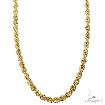 10K Yellow Gold Hollow Rope Chain 20 Inches 3.8mm   66622 - Image 1