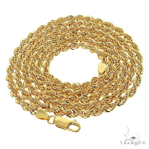 10K Yellow Gold Hollow Rope Chain 30 Inches 3.8mm   66627 - Image 4