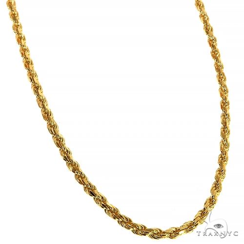 10K Yellow Gold Hollow Rope Link Chain 22 Inches 3mm   63422 - Image 1