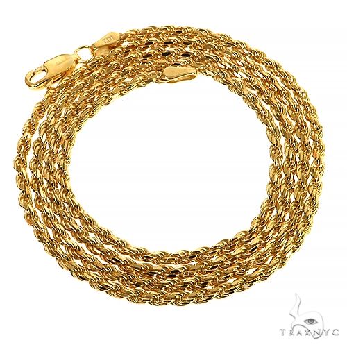 10K Yellow Gold Hollow Rope Link Chain 22 Inches 3mm   63422 - Image 2