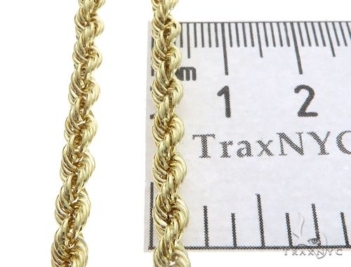 10K Yellow Gold Hollow Rope Link Chain 22 Inches 4mm   63392 - Image 5