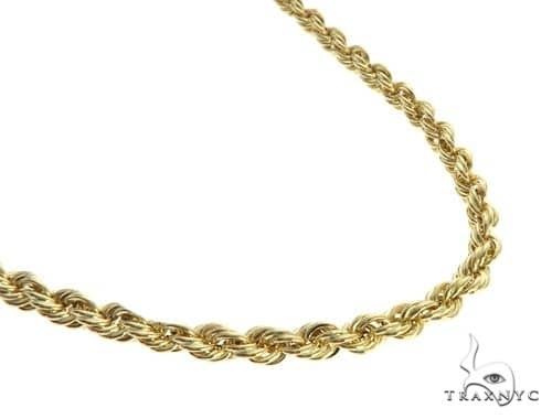 10k Yellow Gold Semi-Solid Rope Link Chain 24 Inches 4.7mm 66381 - Image 1