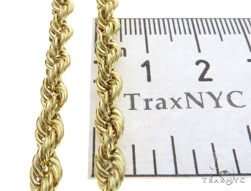 10k Yellow Gold Hollow Rope Link Chain 24 Inches 4.8mm 63385 - Image 5