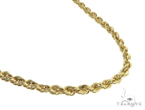 10k Yellow Gold Hollow Rope Link Chain 30 Inches 4mm 63388 - Image 2
