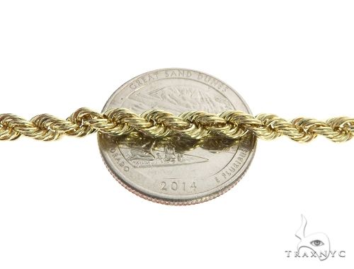 10k Yellow Gold Hollow Rope Link Chain 30 Inches 4mm 63388 - Image 3