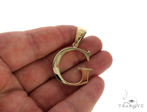 10K Yellow Gold Initial 'G' Pendant 58461 - Image 4