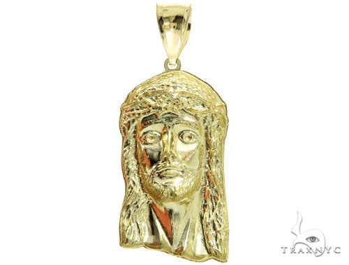10K Yellow Gold Jesus Pendant L 57113 - Image 4