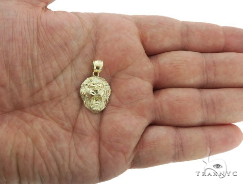 10K Gold Lion Head Pendant 56882 - Image 4