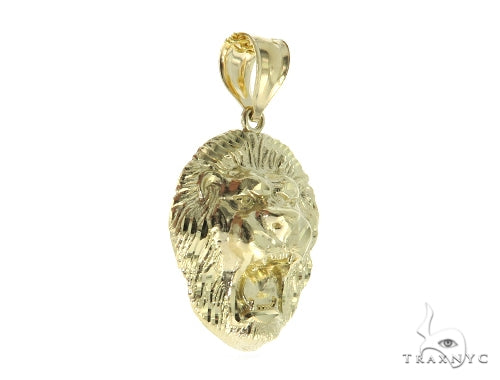 10K Gold Lion Head Pendant 56882 - Image 2