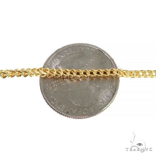 10K Yellow Gold Micro Pave Diamond Money Bag Dollar Sign Charm Pendant Franco Chain Set 66611 - Image 5