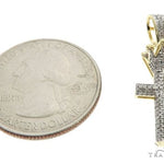 10K Gold Micro Pave Diamond Small Crowned Cross 63614 - Image 6
