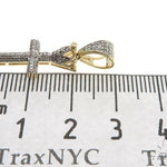 10K Gold Micro Pave Diamond Small Crowned Cross 63614 - Image 7