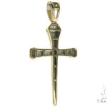 10K Gold Micro Pave Diamond Small Nail Cross Pendant 63616 - Image 4