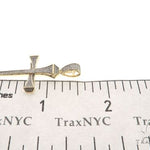 10K Gold Micro Pave Diamond Small Nail Cross Pendant 63616 - Image 6