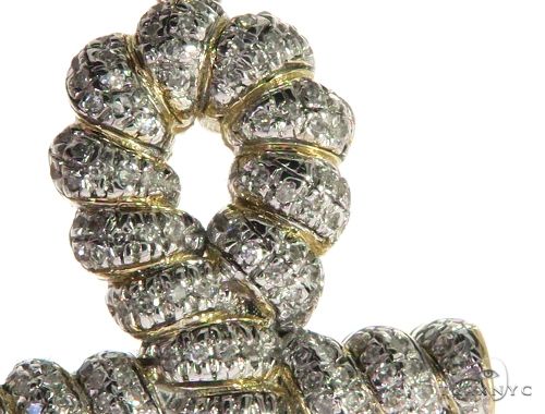 10K Gold Micro Pave Diamond Twisted Ankh Cross Crucifix 63617 - Image 3