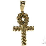 10K Gold Micro Pave Diamond Twisted Ankh Cross Crucifix 63617 - Image 4