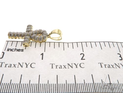 10K Gold Micro Pave Diamond Twisted Ankh Cross Crucifix 63617 - Image 6
